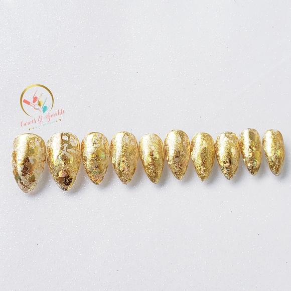 *The Golden Touch* Reusable Press On Nails - Picture 3 of 7